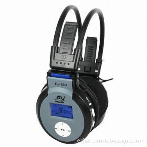 Wireless MP3 Player Earphone, Supports SD Card, FM Radio, Built-in Battery, OEM Order Welcomed